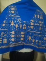 Premium Cotton Kantha Stitch Blouse Material – Royal Blue - Image 6