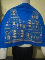 Premium Cotton Kantha Stitch Blouse Material – Royal Blue