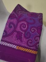 Elegant Magenta Cotton Blouse Material with Intricate Multicolor Thread Embroidery - Image 2