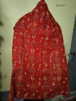 Kantha Stitch Blouse Material – All Over Hand Embroidery Red - Image 2