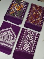 Purple Cotton Kantha Stitch Blouse Pieces - Image 3