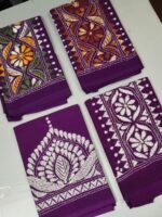 Purple Cotton Kantha Stitch Blouse Pieces - Image 4