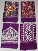 Purple Cotton Kantha Stitch Blouse Pieces - Image 2