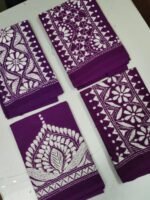 Cotton Kantha Stitch Blouse Pieces Purple Colour - Image 3