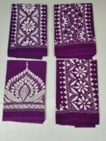 Cotton Kantha Stitch Blouse Pieces Purple Colour