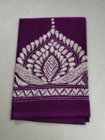 Kantha Stitch Blouse Piece –  Handcrafted Purple Floral Design
