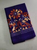 Blue Kantha Stitch Blouse Material - Image 3