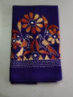 Blue Kantha Stitch Blouse Material