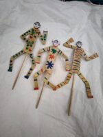 Handcrafted Palm Leaf Sepoy Puppet Set –  Folk Art Toy (Set of 3)