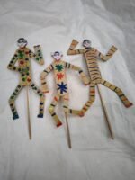 Handcrafted Palm Leaf Sepoy Puppet Set –  Folk Art Toy (Set of 3) - Image 3