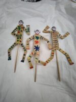 Handcrafted Palm Leaf Sepoy Puppet Set –  Folk Art Toy (Set of 3) - Image 2