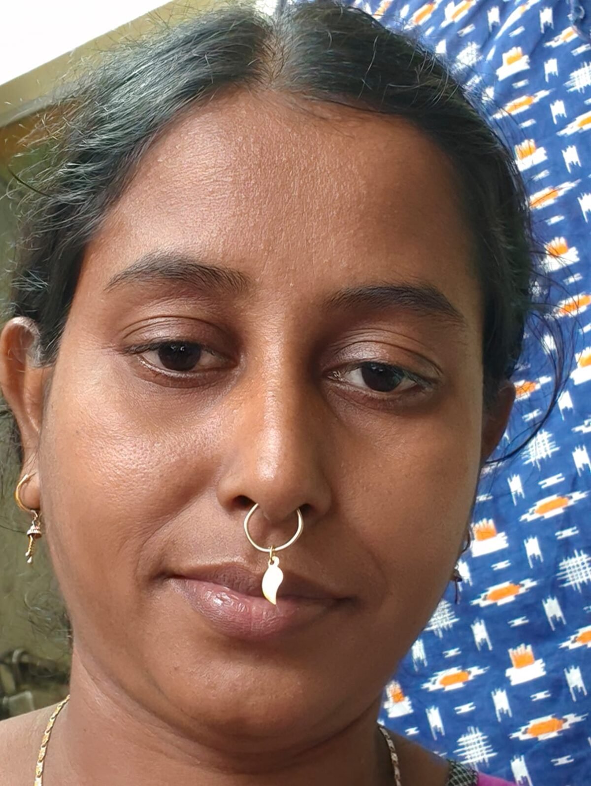 Handcrafted Brass Nose Ring – Traditional Nath Jewelry - Image 2