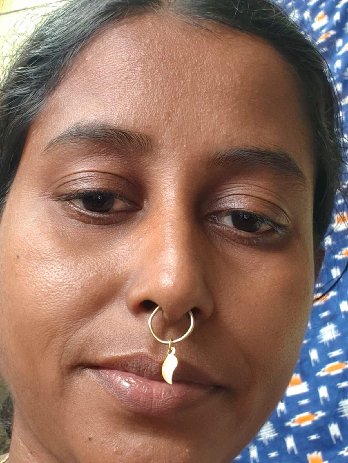 Handcrafted Brass Nose Ring – Traditional Nath Jewelry - Image 3
