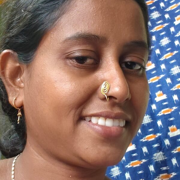 Handcrafted Brass Nose Ring – Traditional Nath Jewelry
