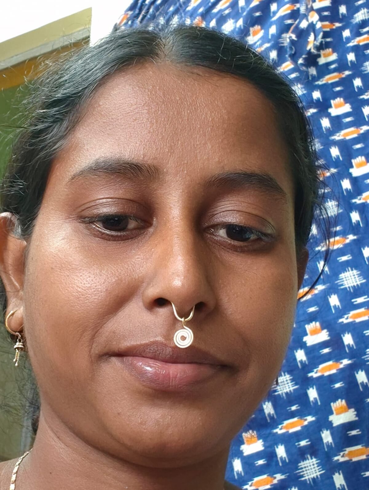 Handcrafted Brass Nose Ring – Traditional Nath Jewelry - Image 1