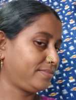 Handcrafted Brass Nose Ring – Traditional Nath Jewelry - Image 3