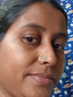 Handcrafted Brass Nose Ring – Traditional Nath Jewelry - Image 2