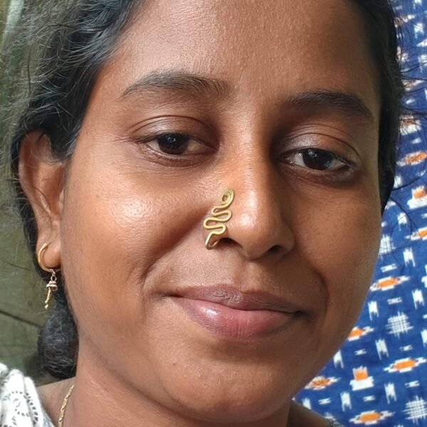 Handcrafted Brass Nose Ring – Traditional Nath Flashy design