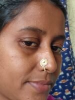 Handcrafted Brass Nose Ring – Traditional Nath Round design - Image 3