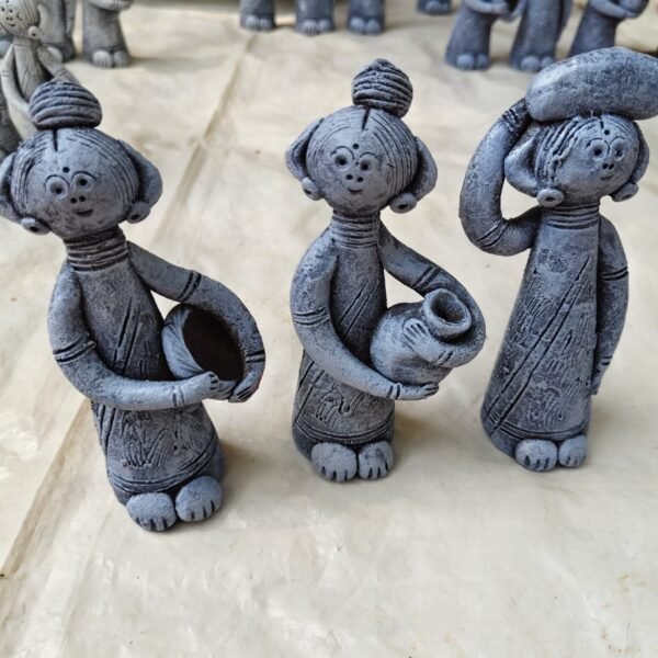 Handmade Clay Dolls – Tribal Style Terracotta Figurines (Set of 3)