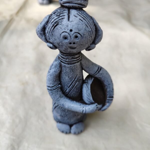 Handmade Clay Dolls – Tribal Style Terracotta Figurines (2pc)