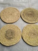 Handmade Palm Gold Table Mat | Round Table Mat