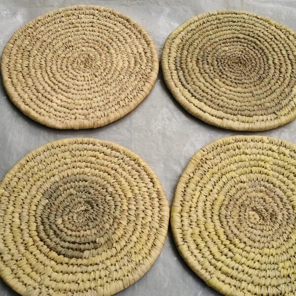 Handmade Palm Gold Table Mat | Round Table Mat
