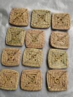 Handmade Grass Leaf Tea Coaster Set (12 Piece)