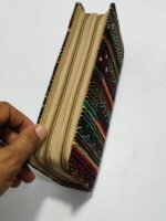 Kantha Stitch Cotton Zip Wallet – Double Zipper Compartments black - Image 6