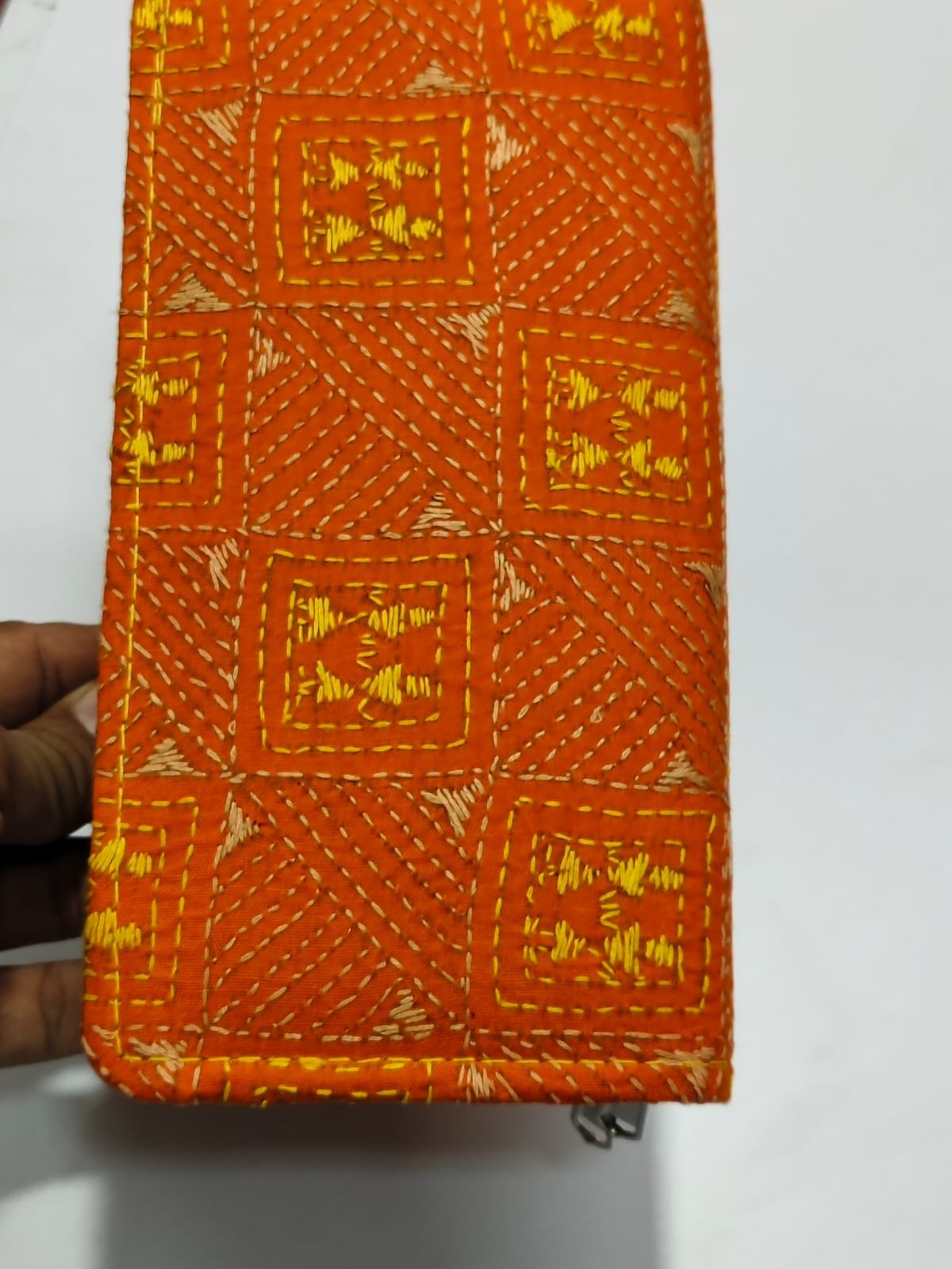 WhatsApp Image 2025-09-19 at 17.14.28_8f458d26 Kantha Stitch Cotton Zip Wallet – Double Zipper Compartments - Image 7