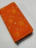 Kantha Stitch Cotton Zip Wallet – Double Zipper Compartments - Image 3