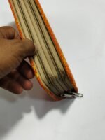 Kantha Stitch Cotton Zip Wallet – Double Zipper Compartments - Image 4