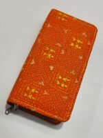 Kantha Stitch Cotton Zip Wallet – Double Zipper Compartments - Image 2