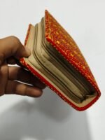 Kantha Stitch Cotton Zip Wallet – Double Zipper Compartments - Image 5