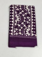 Kantha Stitch Purple Blouse Piece –  Handcrafted Floral Design - Image 3