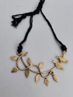 Handcrafted Dokra Bird-on-Branch Brass Necklace – Tribal Folk Jewelry