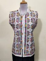 Handcrafted White Kantha Stitch Jacket For Women and Men - Image 3