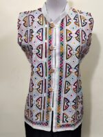 Handcrafted White Kantha Stitch Jacket For Women and Men - Image 4