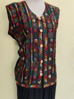 Handcrafted Navy blue Kantha Stitch Jacket For Women and Men - Image 3