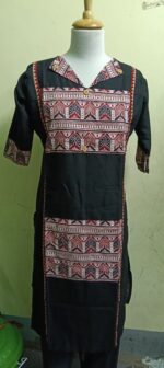 Women Black flex cotton kurti New design