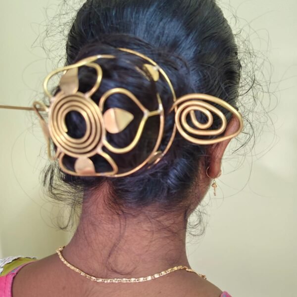 Handcrafted Brass Hair Bun Cage