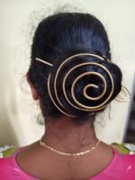 Handcrafted Spiral Brass Hair Bun Cage | Minimalist Hair Jewelry