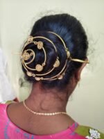 Handcrafted Multi-Spiral Brass Hair Bun Cage - Image 2