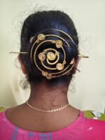 Handcrafted Multi-Spiral Brass Hair Bun Cage