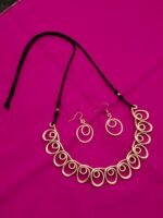 Handcrafted Brass Spiral Necklace Set with Adjustable Thread - Image 2