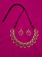 Handcrafted Brass Spiral Necklace Set with Adjustable Thread - Image 5