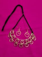Handcrafted Brass Spiral Necklace Set Adjustable Thread - Image 5