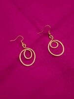 Handcrafted Brass Spiral Hook Earrings - Image 2