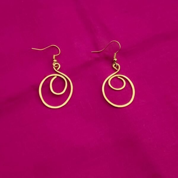 Handcrafted Brass Spiral Hook Earrings