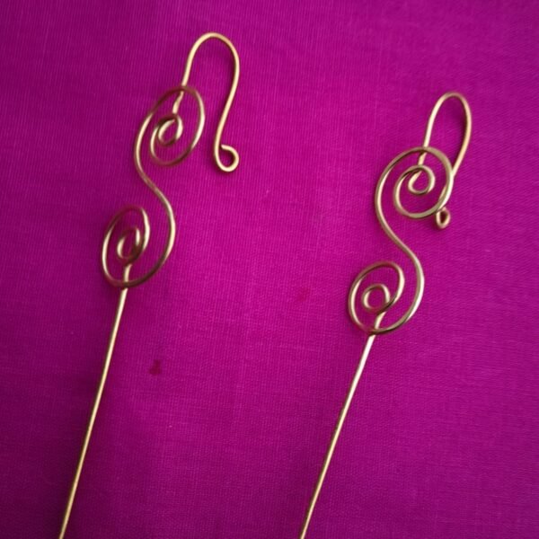 Handmade Brass Spiral Earrings & Hair Pins